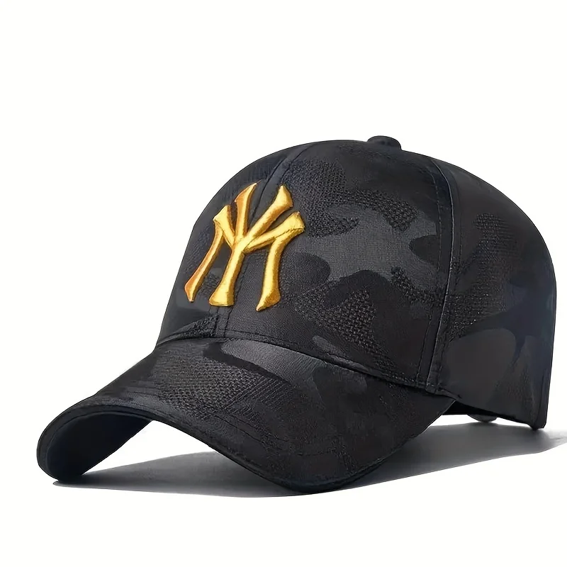 Unisex Letter Embroidery Camouflage Baseball Caps Spring and Autumn Outdoor Adjustable Casual Hats Sunscreen Hat