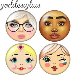 New Girls' Face Русская голова Cute 10pcs 12mm/18mm/20mm/25mm Round photo glass cabochon demo flat back Making findings