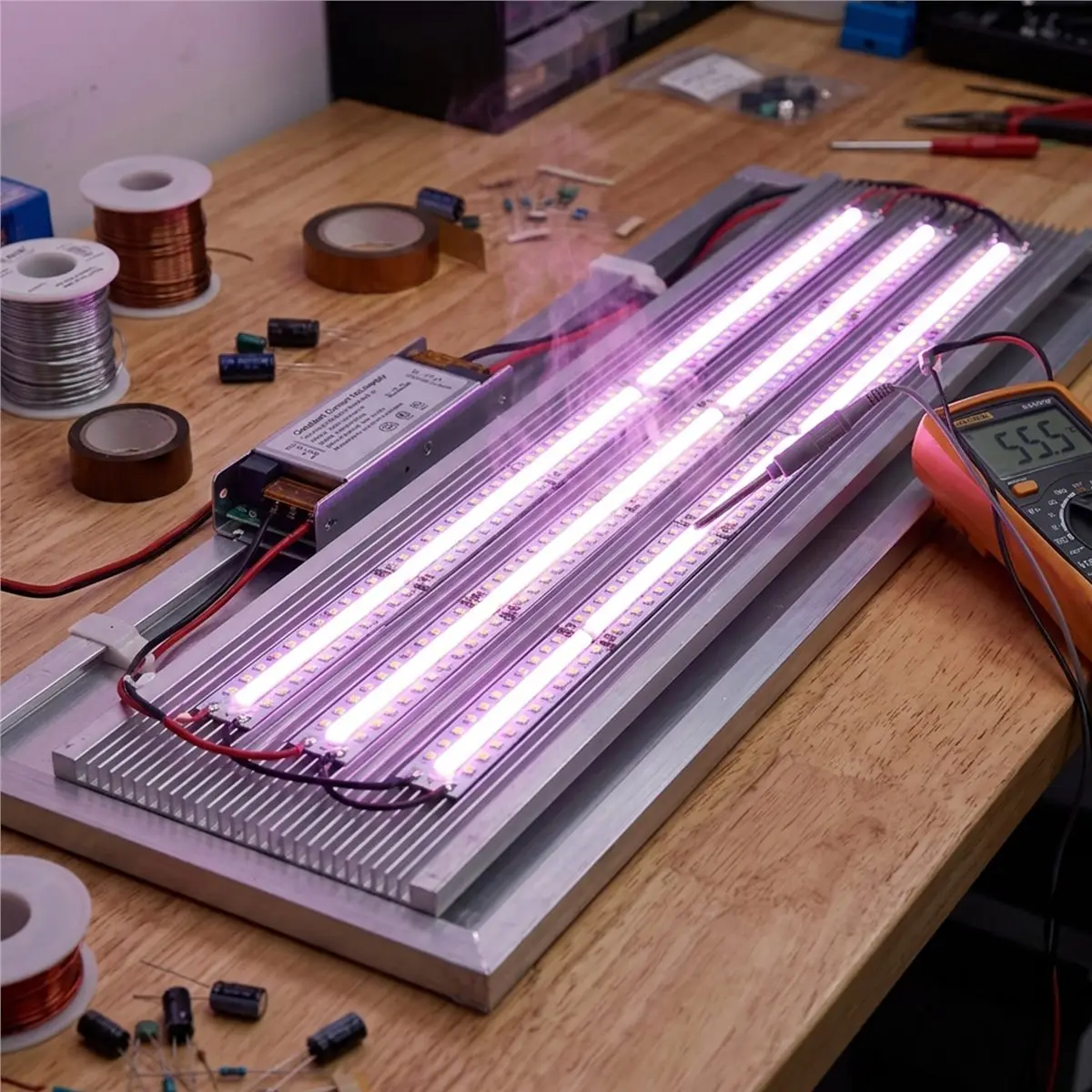 【dt56】アルミニウム製ヒートシンク-500x120x7mm。高出力led照明や電子集積回路チップの冷却用。