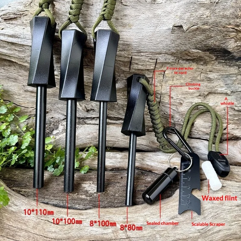 Bear Grylls Survival Fire Starter Magnesium Flint Rod Portable Emergency Firesteel Kit Compass Whistle for Camping Hiking Tools view 2