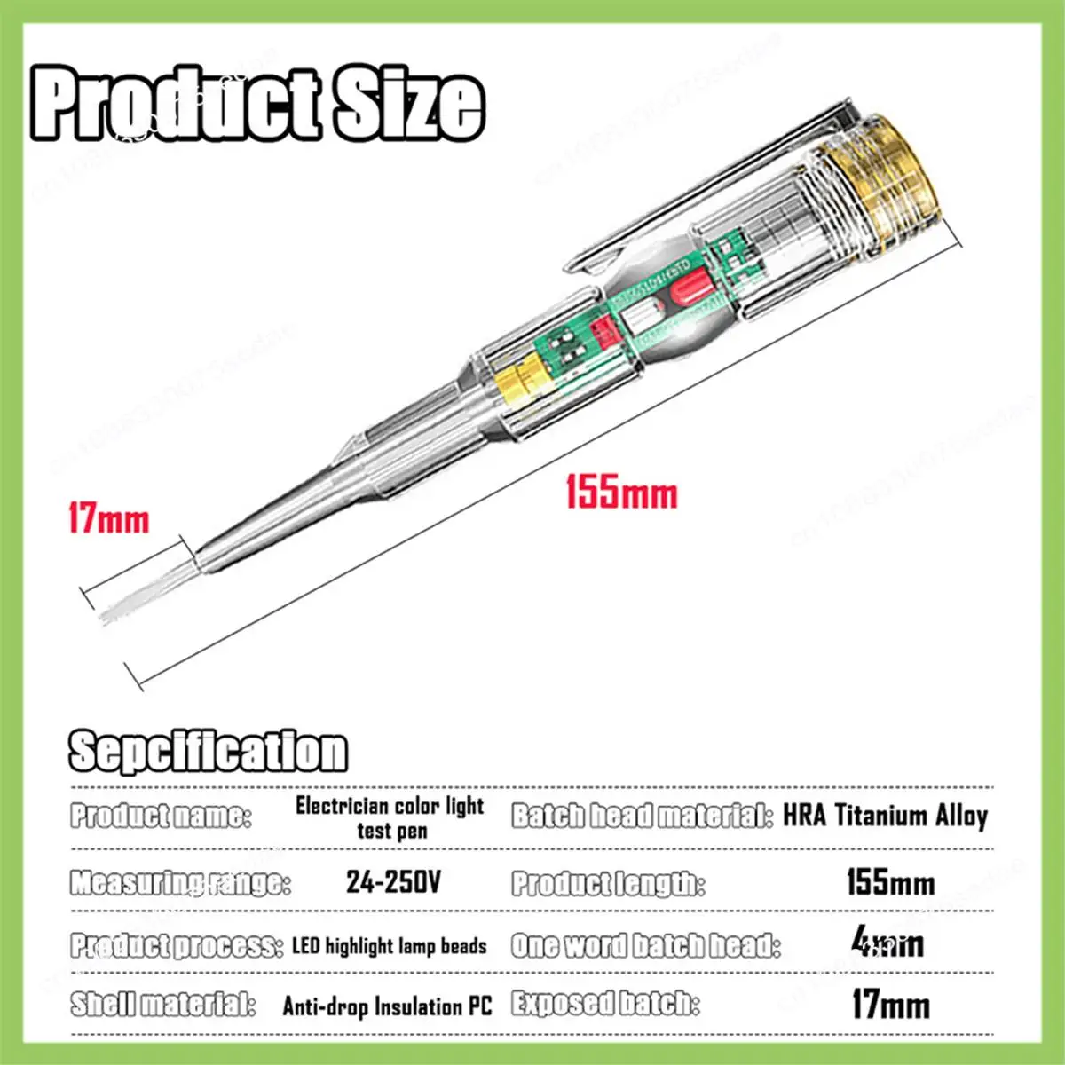 Y19A 4PC インテリジェント誘導電力電圧検出器ペン 24-250V 回路テスター電気ドライバーインジケーター電気技師