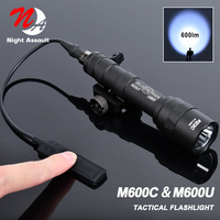 Tactical WADSN Surefir M600 M600C M600U Airsoft Powerful Flashlight 400lm/600lm Scout Weapon LED lamp Fit 20mm Rail accessories