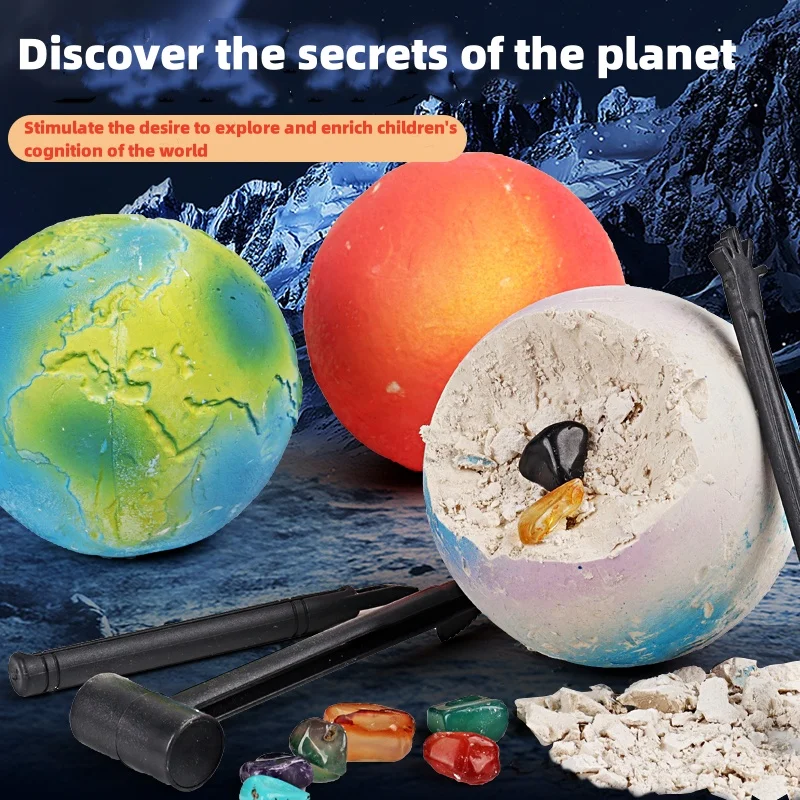 Children Archaeological Digging Toy Treasure Planet Gem Ore Exploration of The Solar System Mining Science Educational Toys gift