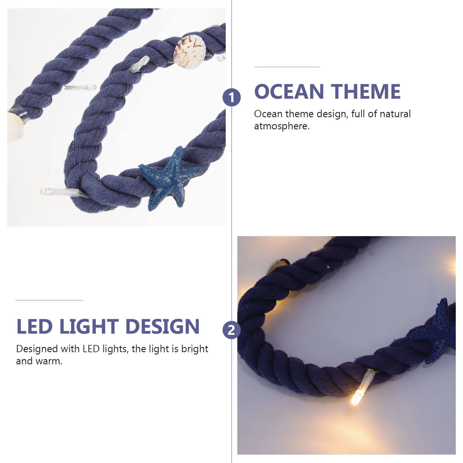 

LED String Lights Shell Decorative Cotton Rope Bedroom Living Room Operated Christmas Party DIY