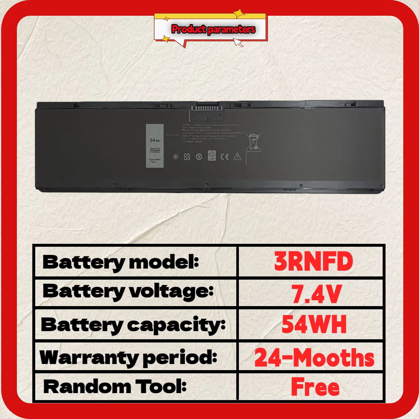 Groothandel en detailhandel ❗ ❗ ❗   3RNFD Vervanging Voor DELL Latitude E7420 E7440 E7450 Serie 34GKR V8XN3 G95J5 0909H5 0G95J5 5K1GW