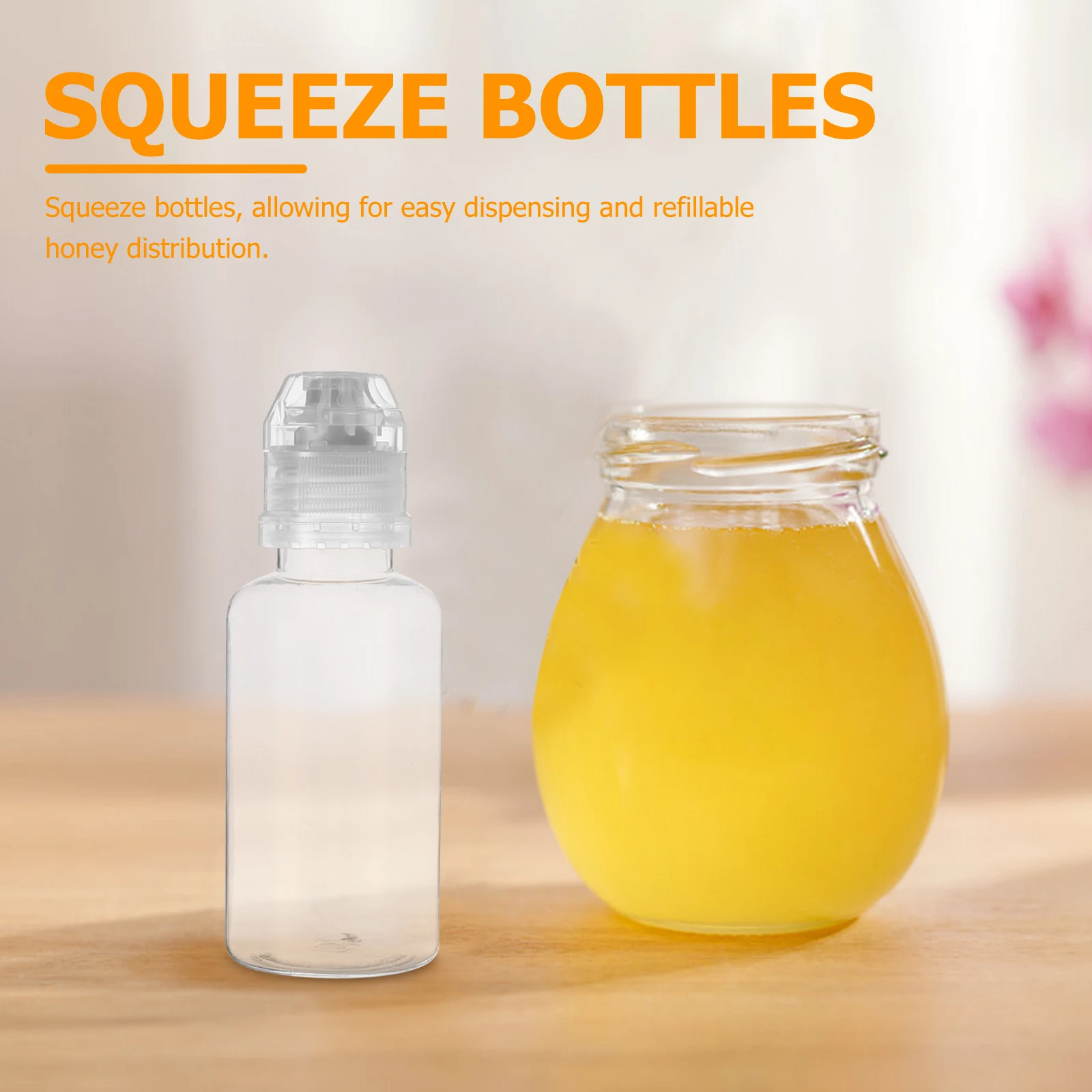 

8 Pcs Bottles 95ml Reusable Honey Ketchup Squeeze Bottle Dispensers Leakproof Camping Travel Kitchen Containers Sauce