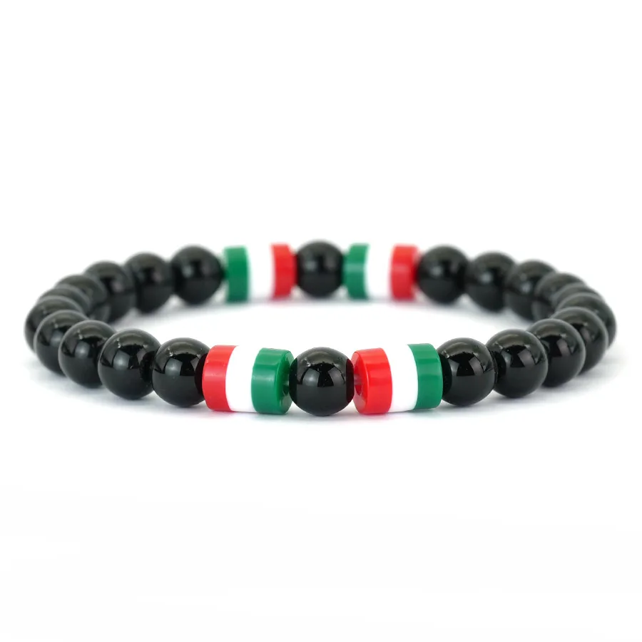 Noter Armband in den Farben der Nationalflagge für Herren, minimalistischer, lässiger Handgelenkschmuck, modisches Accessoire für den täglichen Gebrauch, Geschenk, Perlenarmband – Detail 7