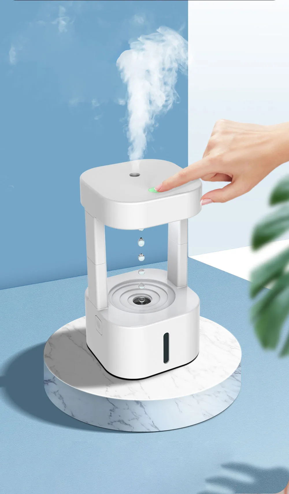 Anti Gravity Humidifier New Water Droplet Backflow Atomization Aromatherapy Machine Valentine\'s Day Mother\'s Day Gift