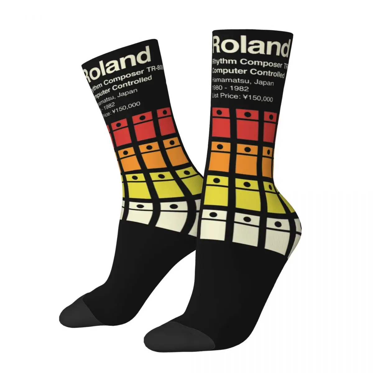 

Retro TR-808 Vertical Roland Basketball Socks Polyester Crew Socks for Women Men Non-slip