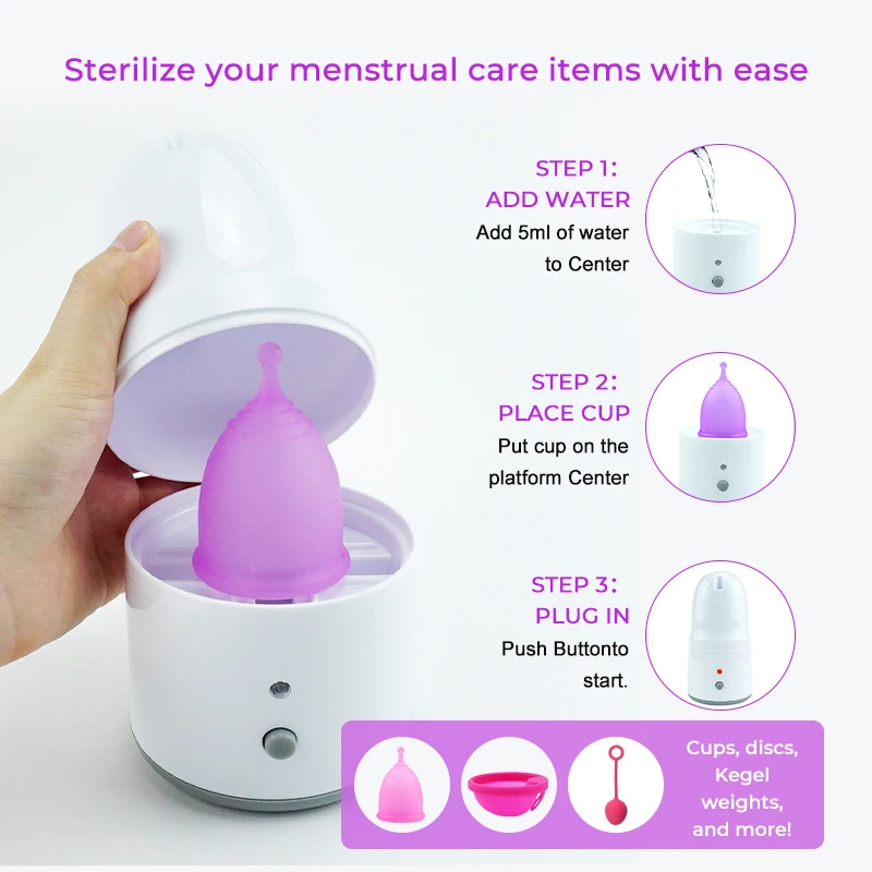 Menstrual Cup With Sterilizer Women's Medical Silicone Copa Mentrual Certificada Menstruation Period Cup Steam Sterilization Set