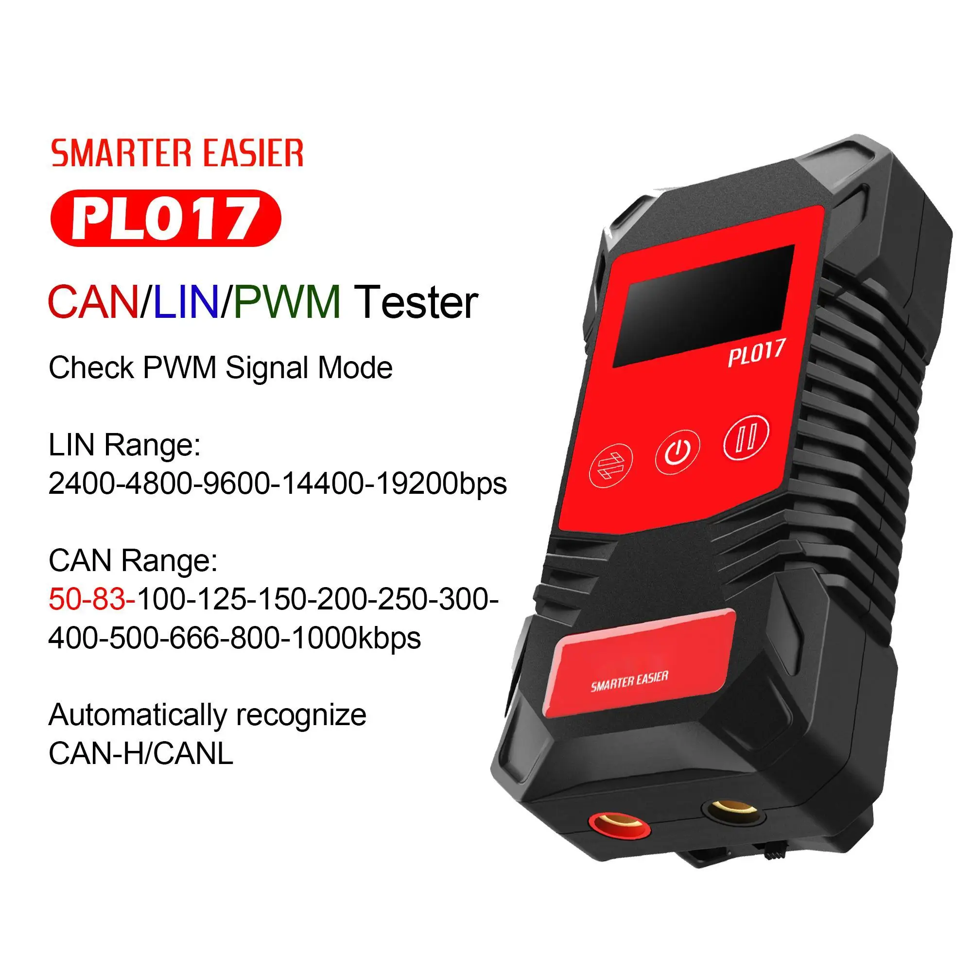 

LIN CAN Analyzer Tool Automotive CAN BUS Analysis Automatic Recognize CAN-L CAN-H Tester to Show Baud Rate