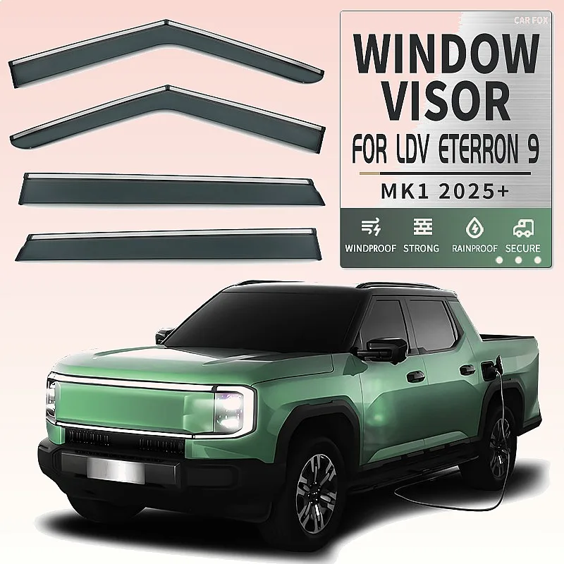 

For LDV eTerron 9 2025+ Car Window Visor Rain Sun Shade Awning Windshield Side Deflector Auto Accessories