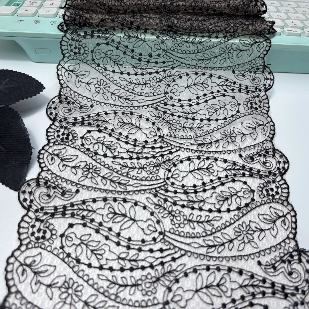 Embroidery Lace Fabric Diamond Net Embroidered Lace Trim DIY Clothing Sewing Accessories Quality Mesh Lace for Needle Work