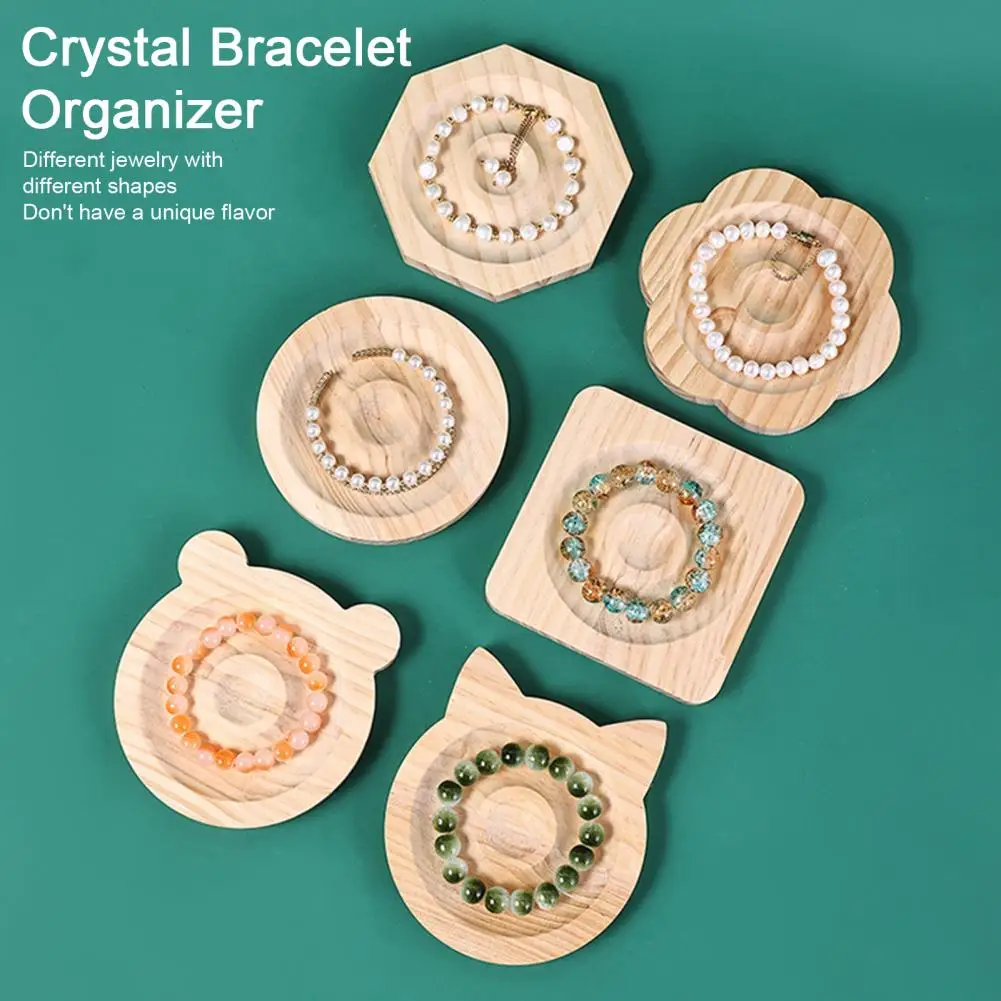 Agate Bracelet Holder Wooden Bracelet Bead Board Organizer Tray Jewelry Making Design Board Beaded for Crafting for Bracelets