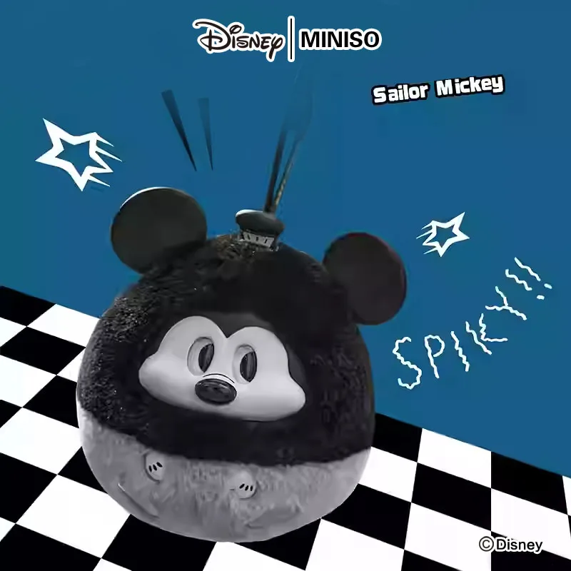 

MINISO Disney Mickey Fun Collision Genuine Pendant VINYL Garage Kit Doll Cute Gift Ornament Surprise Key Chain Trendy Play Toy
