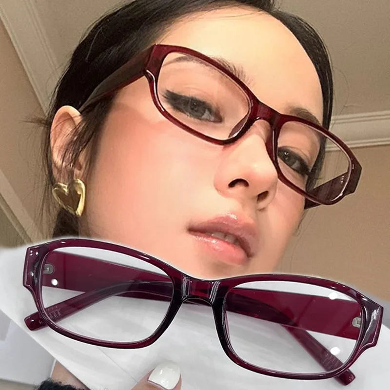 

Retro Small Square Frame Women Glasses Harajuku Japanese Red Black Eyeglasses Reading Spectacle Blue Light Blocking Eyewears