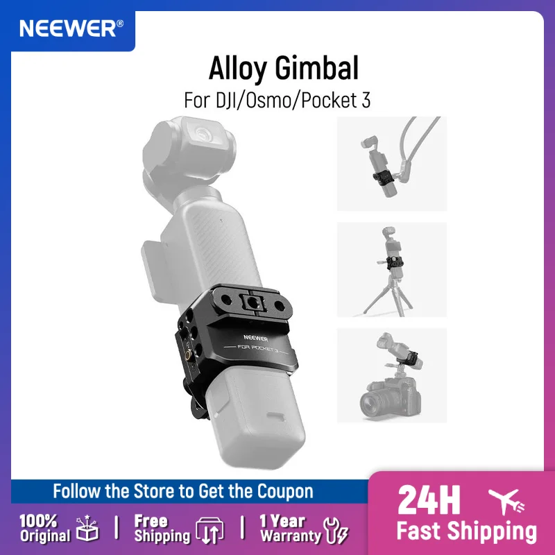 

NEEWER Pocket 3 Cage Aluminum Alloy Gimbal Video Recording Rig with Action Camera Extension Adapter for DJI Osmo Pocket 3