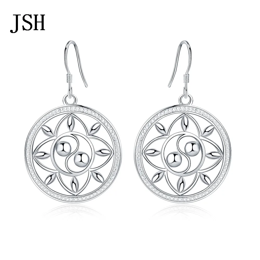 925 Sterling Silver  Beautiful Bohemia Cute Lady For  Women Earrings Hot High Quality Fashion Jewelry Charms Wedding