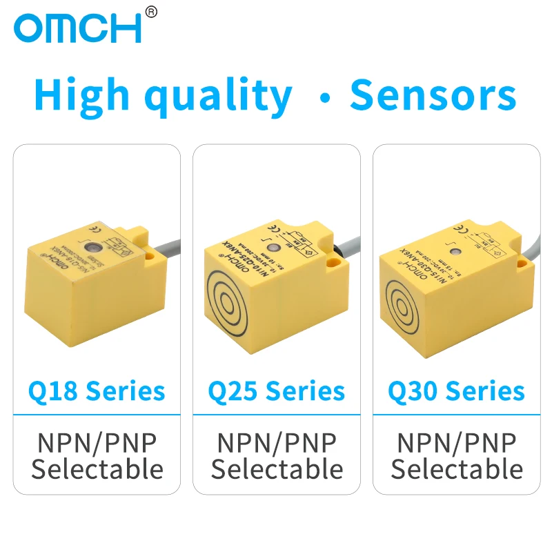 Interruptor de proximidad OMCH Ni5-Q18 Ni10-Q25 Ni15-Q30-AP6X/AN6X Sensor de límite de interruptor inductivo de Metal