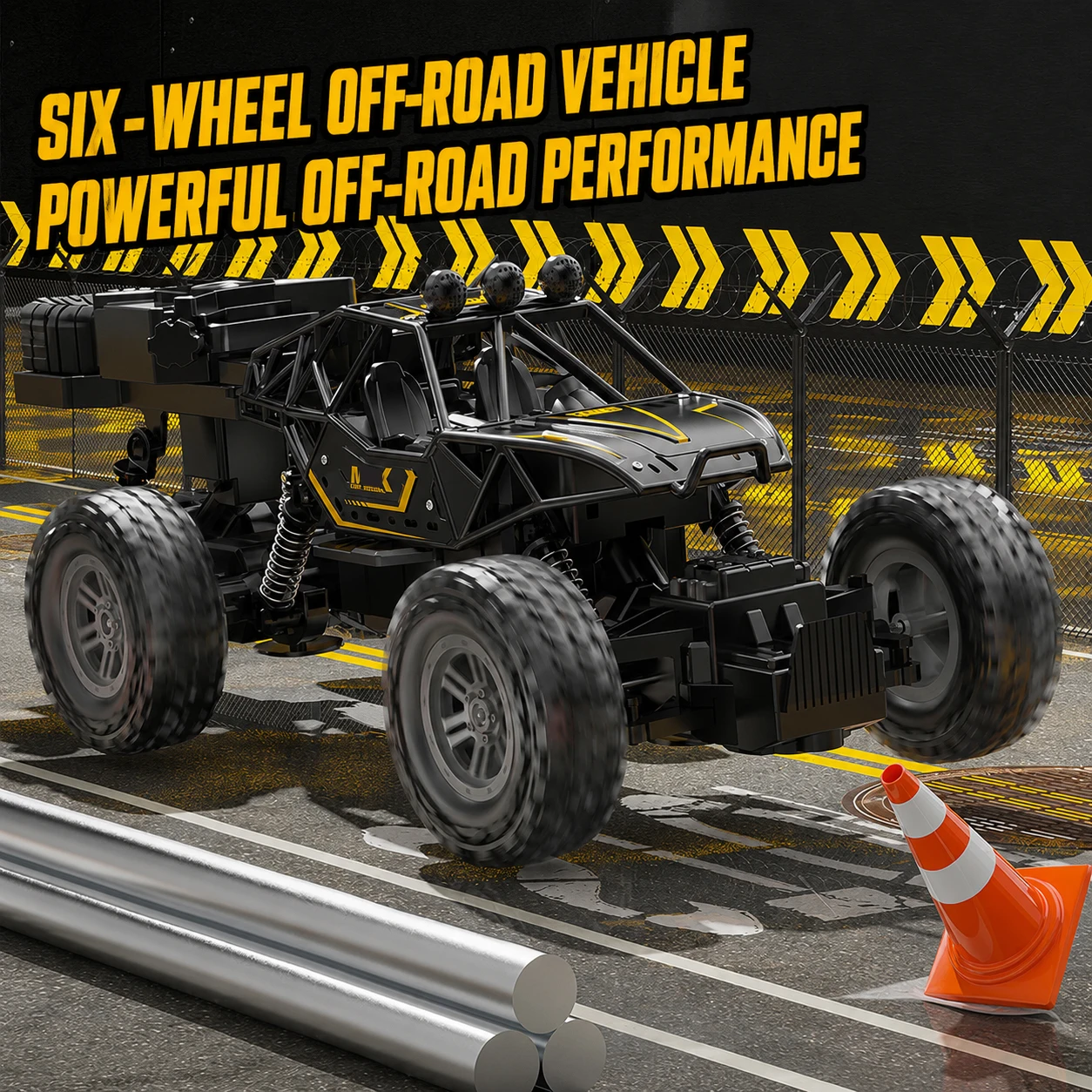 1:14 RC Rock Crawler, 6WD Alloy Metal Off Road Remote Control Car, All Terrain Climbing Truck, High Suspension Toy Gift for Kids