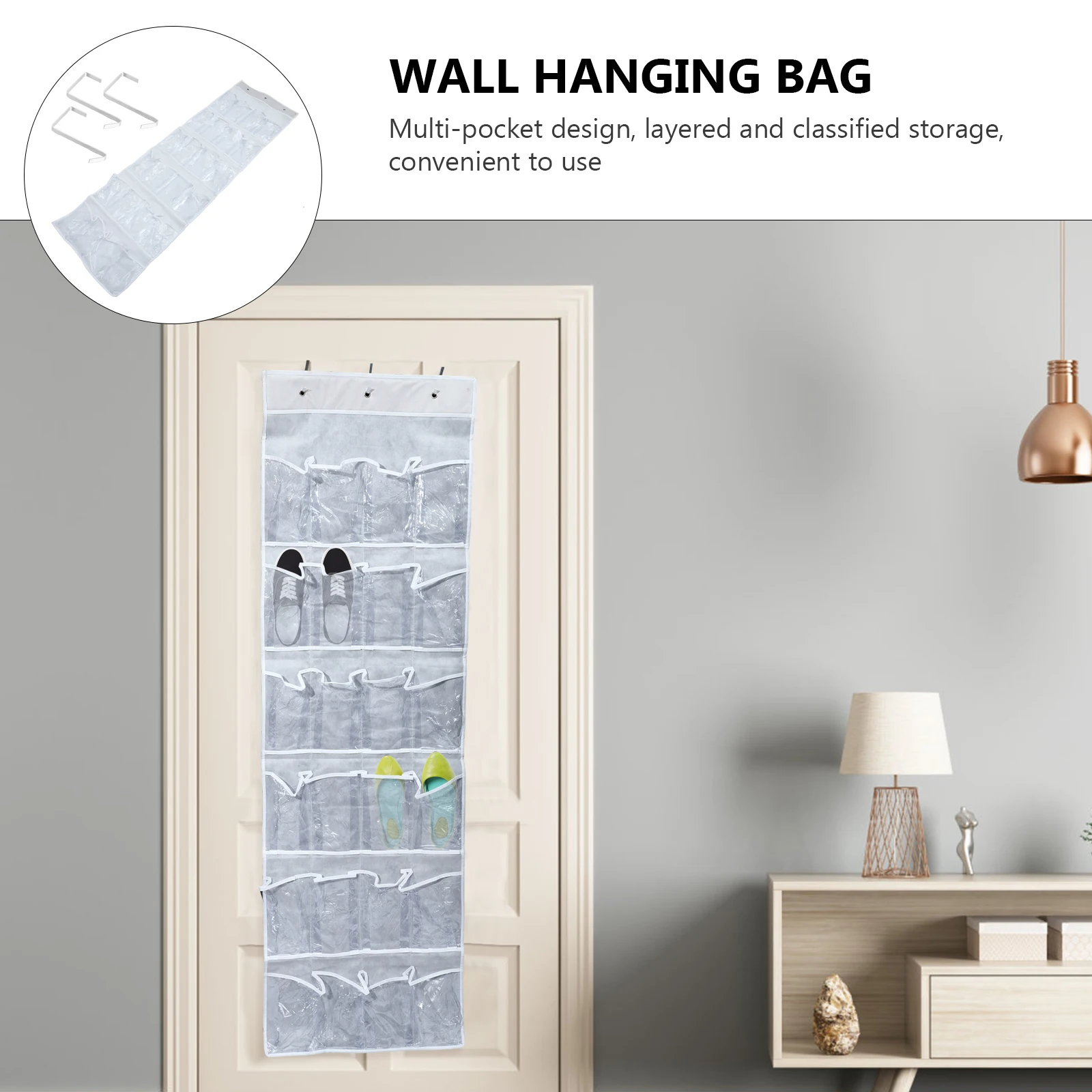 

Shoe Storage Hanging Bag Foldable Non Woven Fabric ganizer Pouch Hooks Home Door Storage Solution Multi Function Keeps