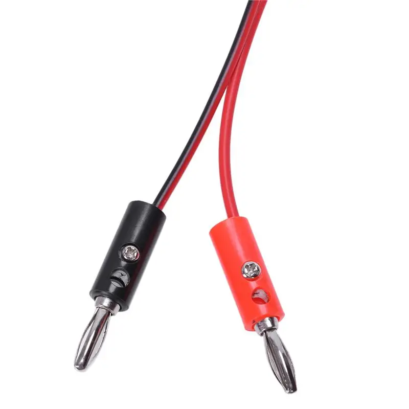 Y51A-4X Dual Crocodile Clips Banana Plug Male To 2 Test Leads Black And Red Cable