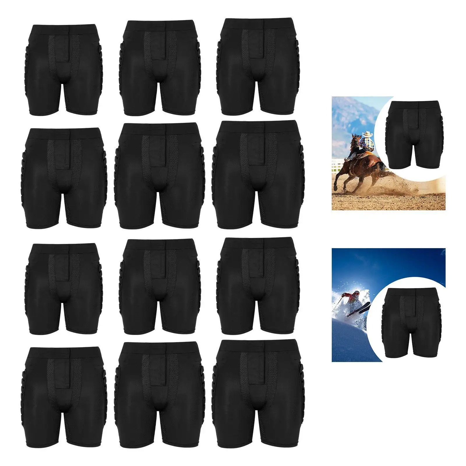 Protección de cadera Pantalones cortos acolchados Almohadilla de protección de cadera para esquiar al aire libre Montar