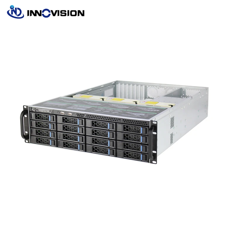 Imagem -02 - Estável Enorme Armazenamento 16 Baías 3u Hotswap Rack Case Nvr Nas Server Chassis l = 560 mm Suporte Max 12*10.5 Atx Mainboard Option Usb3.0