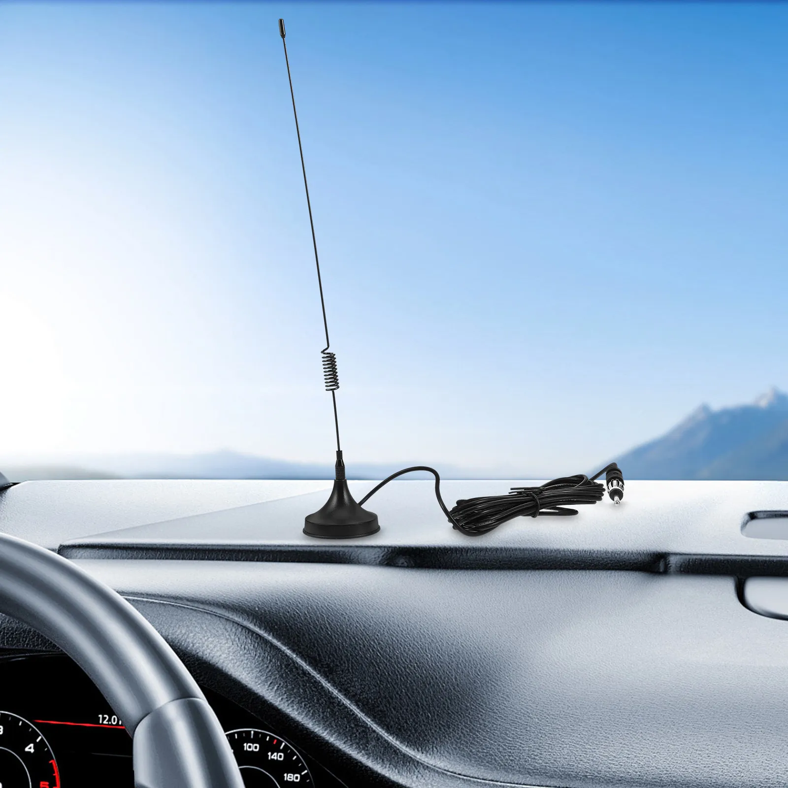 Magnetic Base Car Cd Player Antenna Fm Radio Antenna Easy Installation Compact Design Long Range Stable Reception for Home