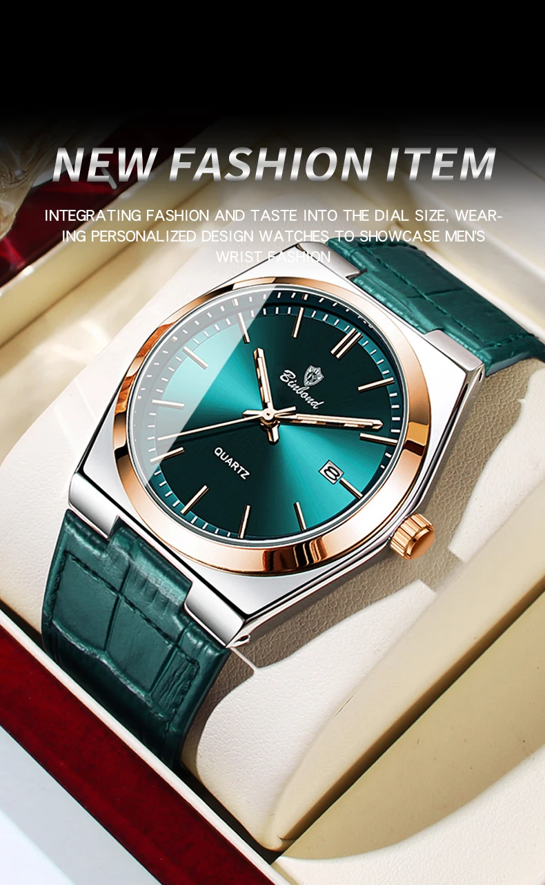 BINBOND Luxus Quarz-Armbanduhren Leuchtend Wasserdicht Automatisches Datum Herrenuhren Business Sport Mode Casual Reloj Lederuhr – Detail 18