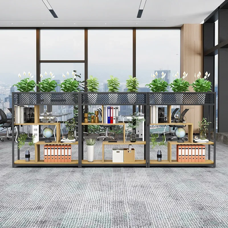 Office partition shelf wrought iron screen fence catering booth fence industrial style low partition flower stand living room
