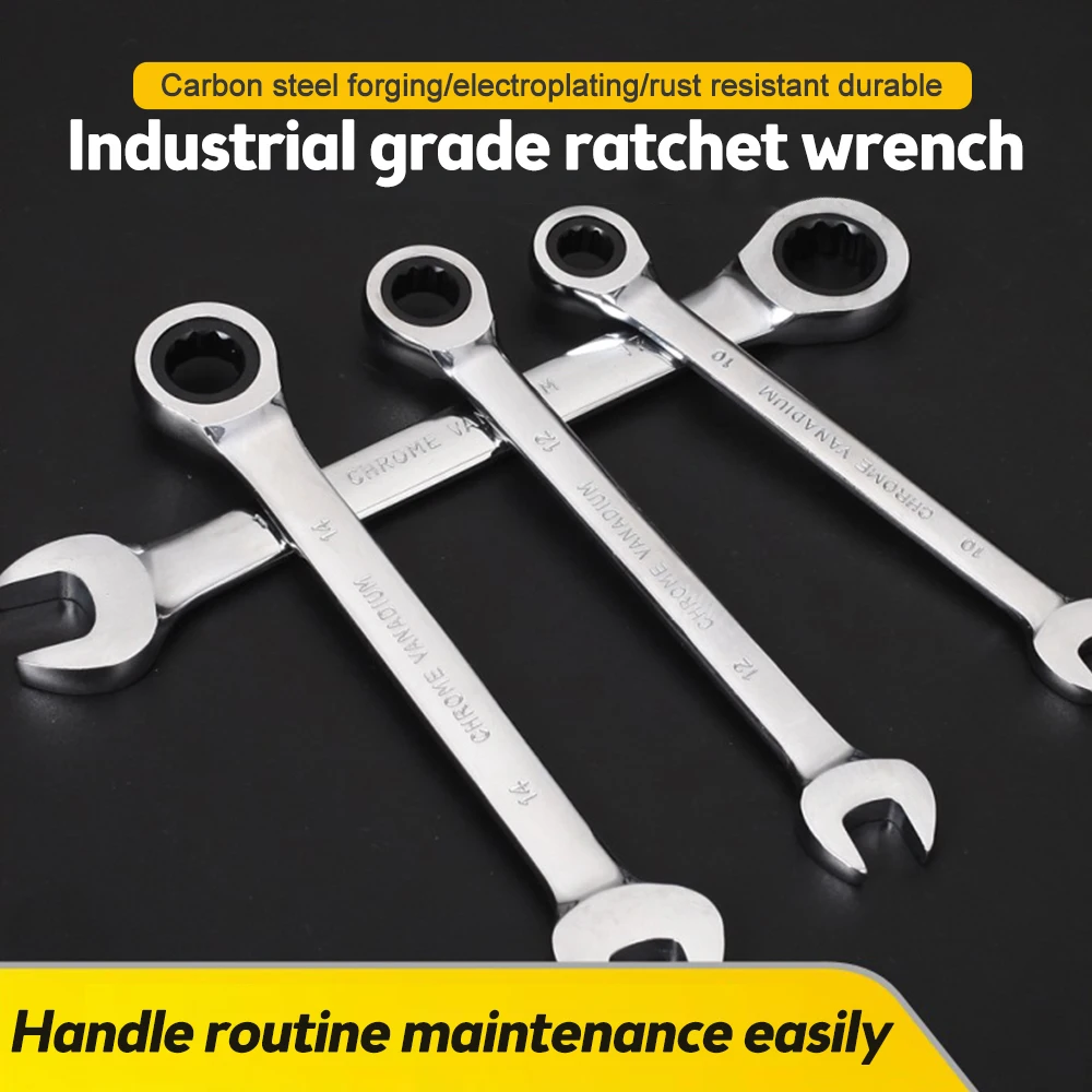 1pcs Ratchet Wrench of Keys Spanner Hand Tool 72-Tooth Ratcheting For Auto and Home Repair