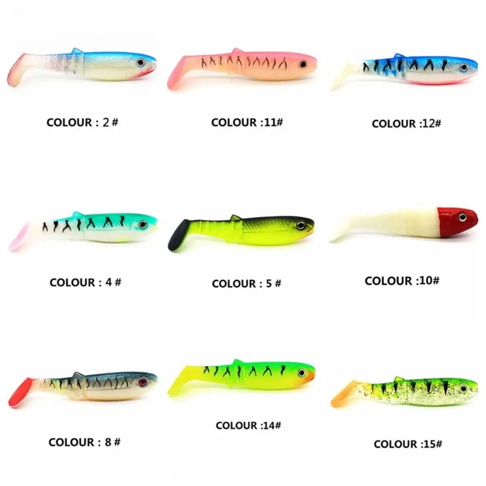 5PCS Fishing Accessories 8cm/6g T-tail Wobblers Worm Silicone T-tail Bait Biomimetic Pesca Wobblers Lure Fresh Water