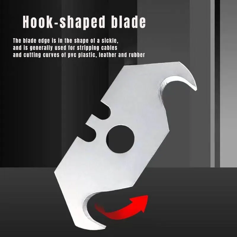 Lame de coupe combinée trapézoïdale en forme de crochet, bricolage/cuir/carton spécial durable multifonctionnel outil tranchant de remplacement b