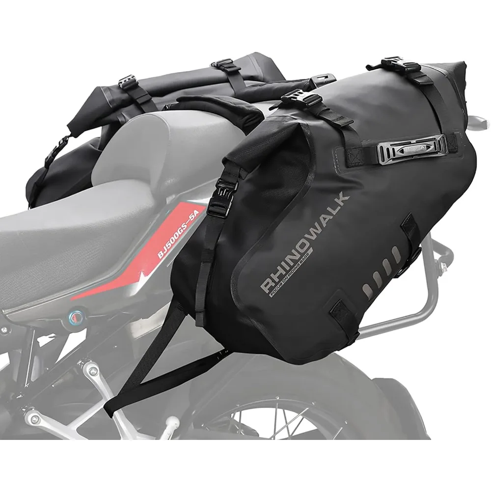 

motorcycle saddle bags waterproof motorbike panniers motor side bag 28l (14l*2) powersports saddle bag for most motorcycles bla