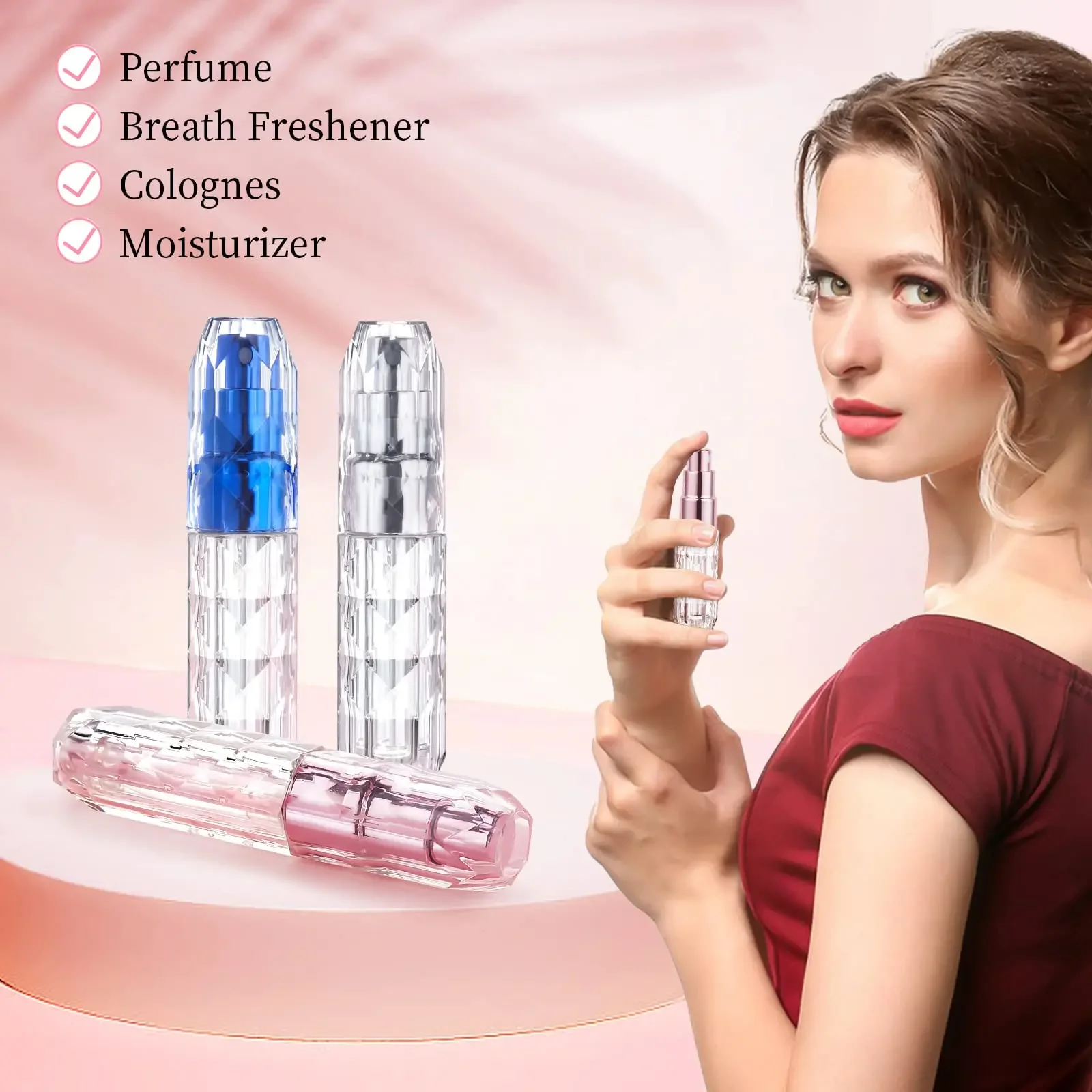 5ml Crystal Bottom Filling Perfume Bottle Liquid Container Sub-BottlingPerfume Atomizer PortableRefillable Spray EmptyBottle liu