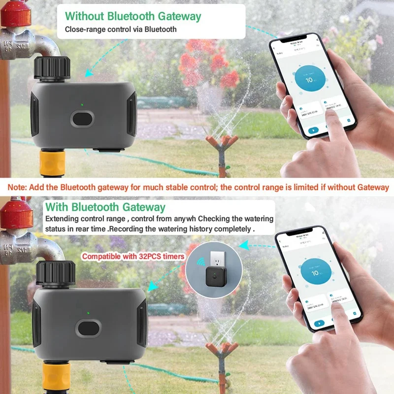 Wifi Smart Water Timer For Garden Hose, Sprinkler Irrigation Timer With Hub, For Tuya Automatic Watering Timer Durable