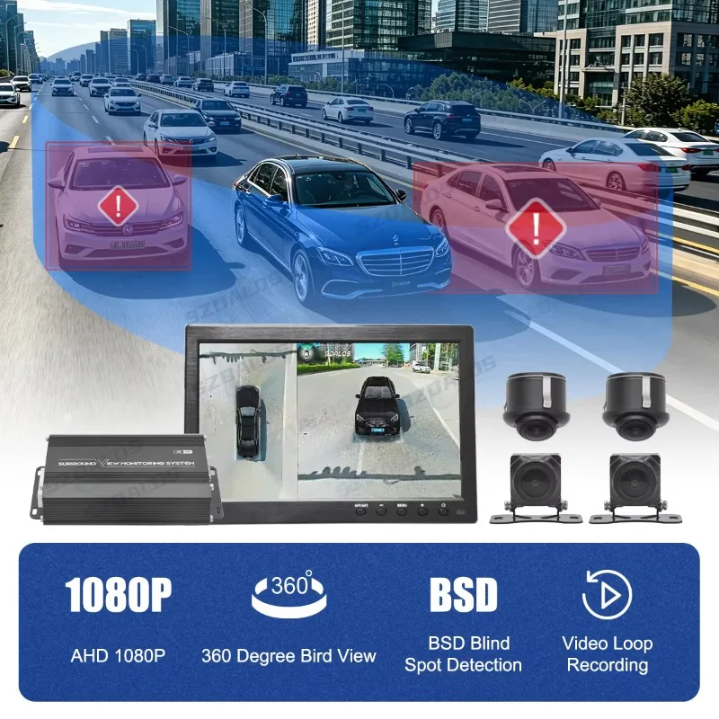 Car Multi Angle Camera 3D HD View Surround View System 360 Degree Camera Bird View Panorama System for Camper Van