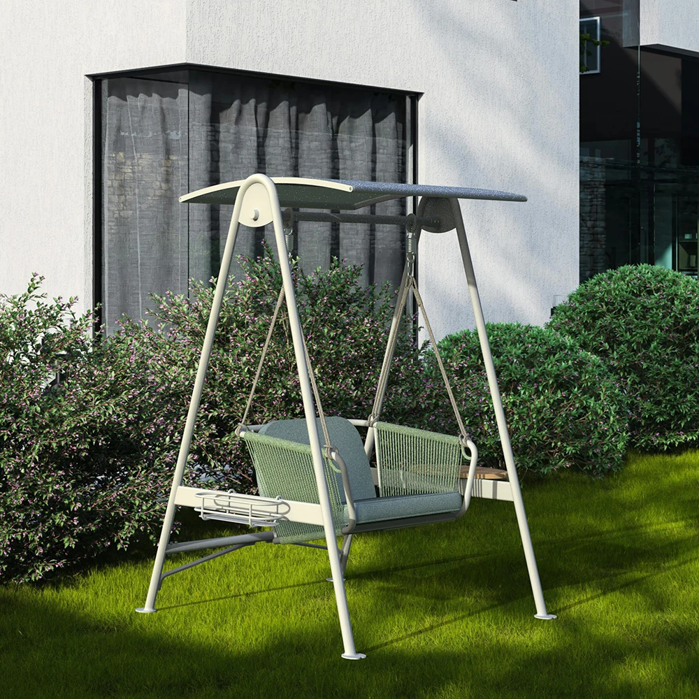 

sr-Modern Metal Steel Aluminum Frame Patio Swing Outdoor 1 Seats Garden Swing Chair!