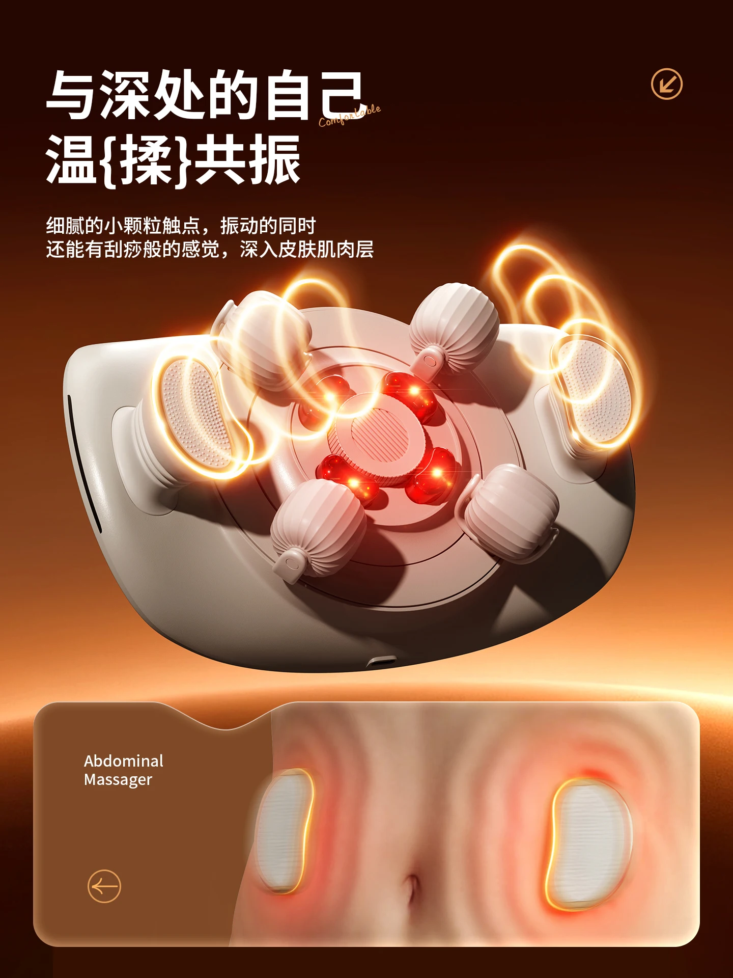 Roller tummy rubbing instrument tummy rubbing artifact moxibustion hot compress massager