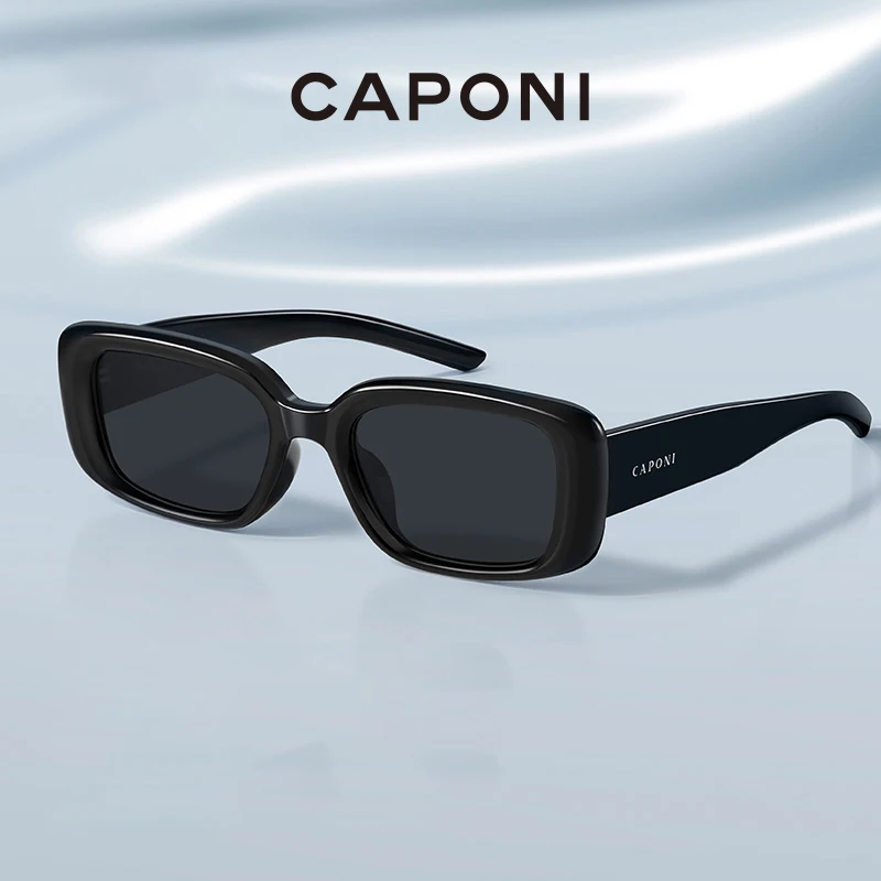 CAPONI Brand New Fashion Women's Sunglasses TR-90 Frame Rectangle Style Polarized Sun Glasses UV400 Protection Shades CP7573