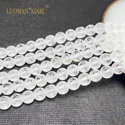 Matte Clear Glass Buddha Beads Tibetan Mantra Carving Loose Spacer Beads for Jewelry Making Diy Bracelet Earrings Accessories