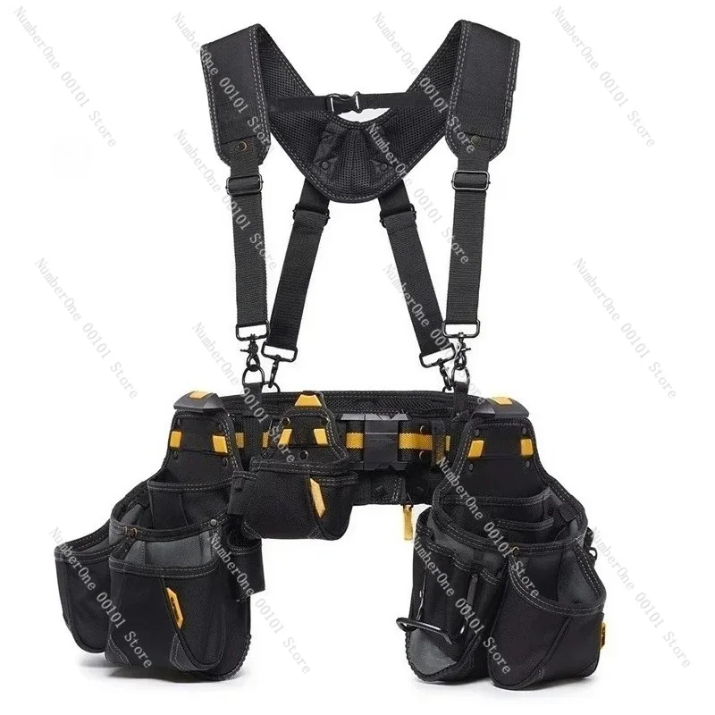 5PCS Contractor Tool Belt Set TB-CT-101-5P Heavy Duty Waist Bag with Removable Shoulder Strap