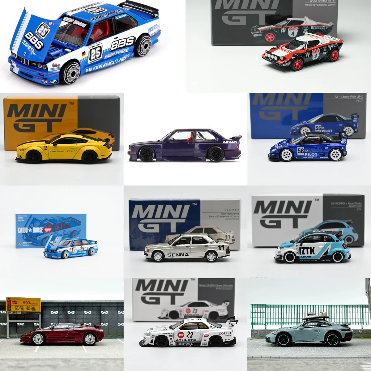 MINIGT 1:64 E30 M3 Skyline S13 R34 Abarth 595 NSX NA1 alloy car model