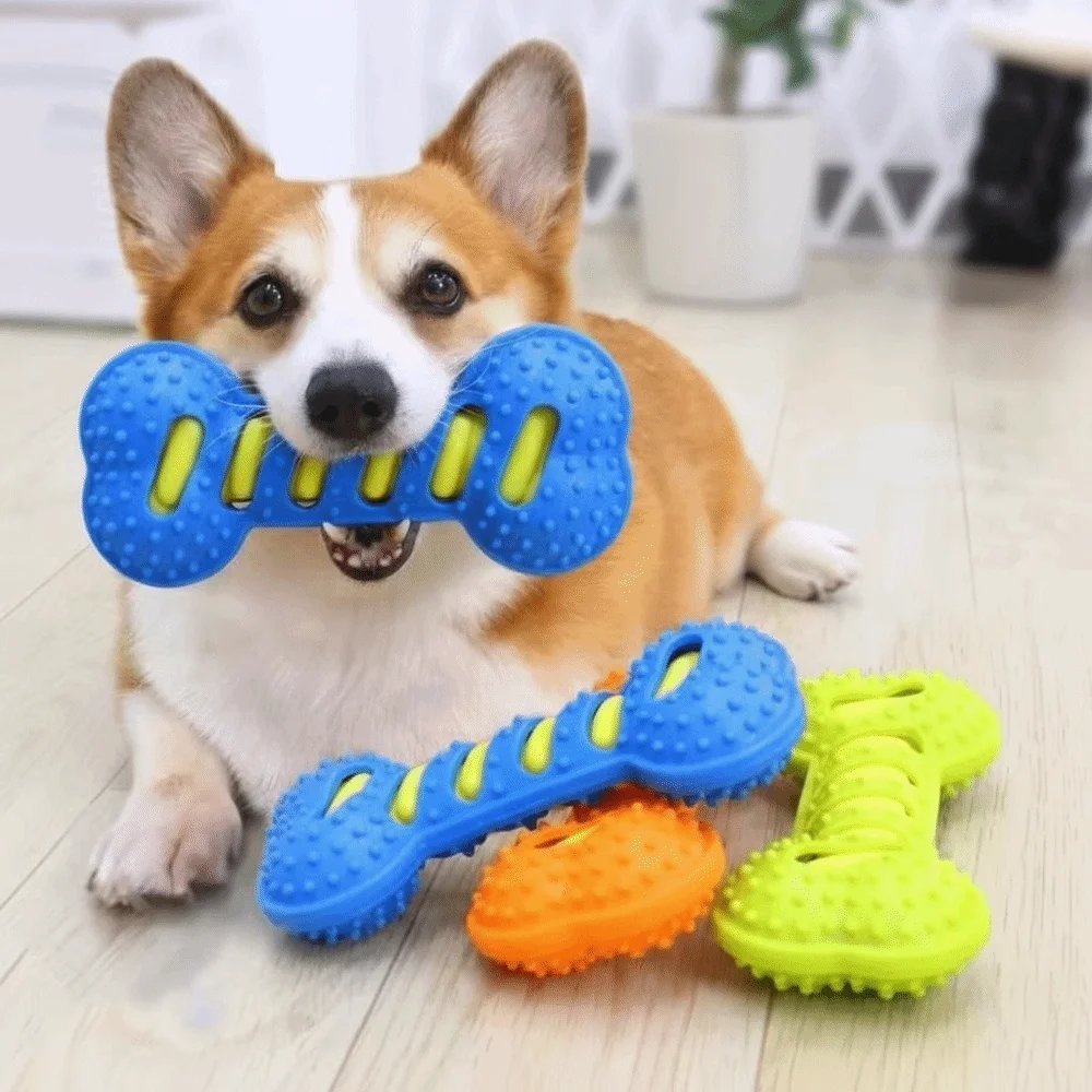 

Pet Interactive Stick Bite-resistant Dog Chew Toy Bone Shape Durable Teeth Cleaning Toy Sounding Dog Molar Rod Indoor Play