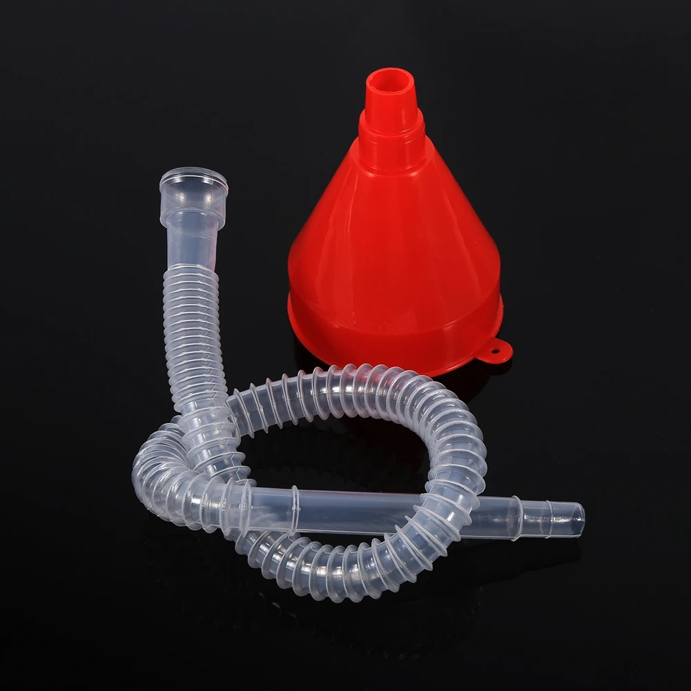 

Universal Vehicle Plastic Filling Funnel With Soft Pipe Spout Pour Oil Tool Petrol Diesel