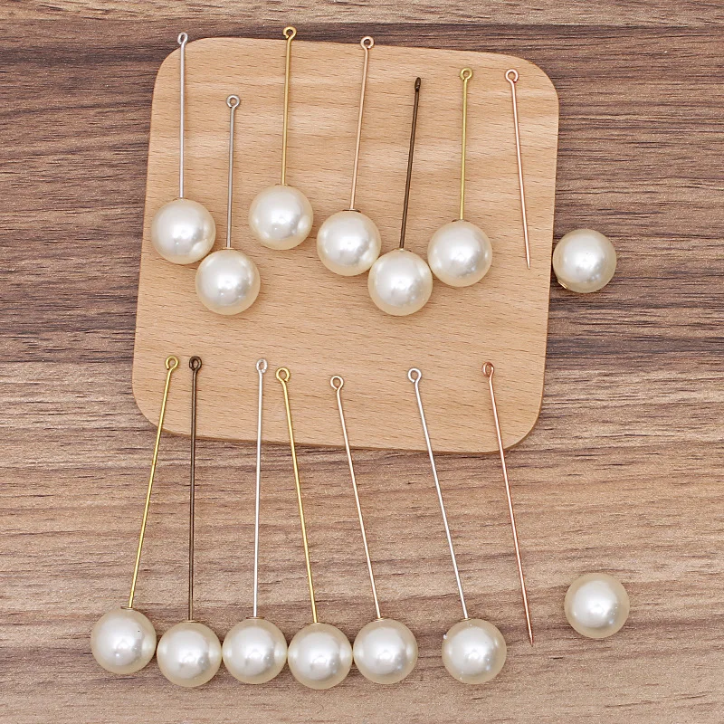 BoYuTe (50 Pieces/Lot)  50-70mm Length Metal Brass Lapel Pins Accessories Diy Hand Made Jewelry Materials