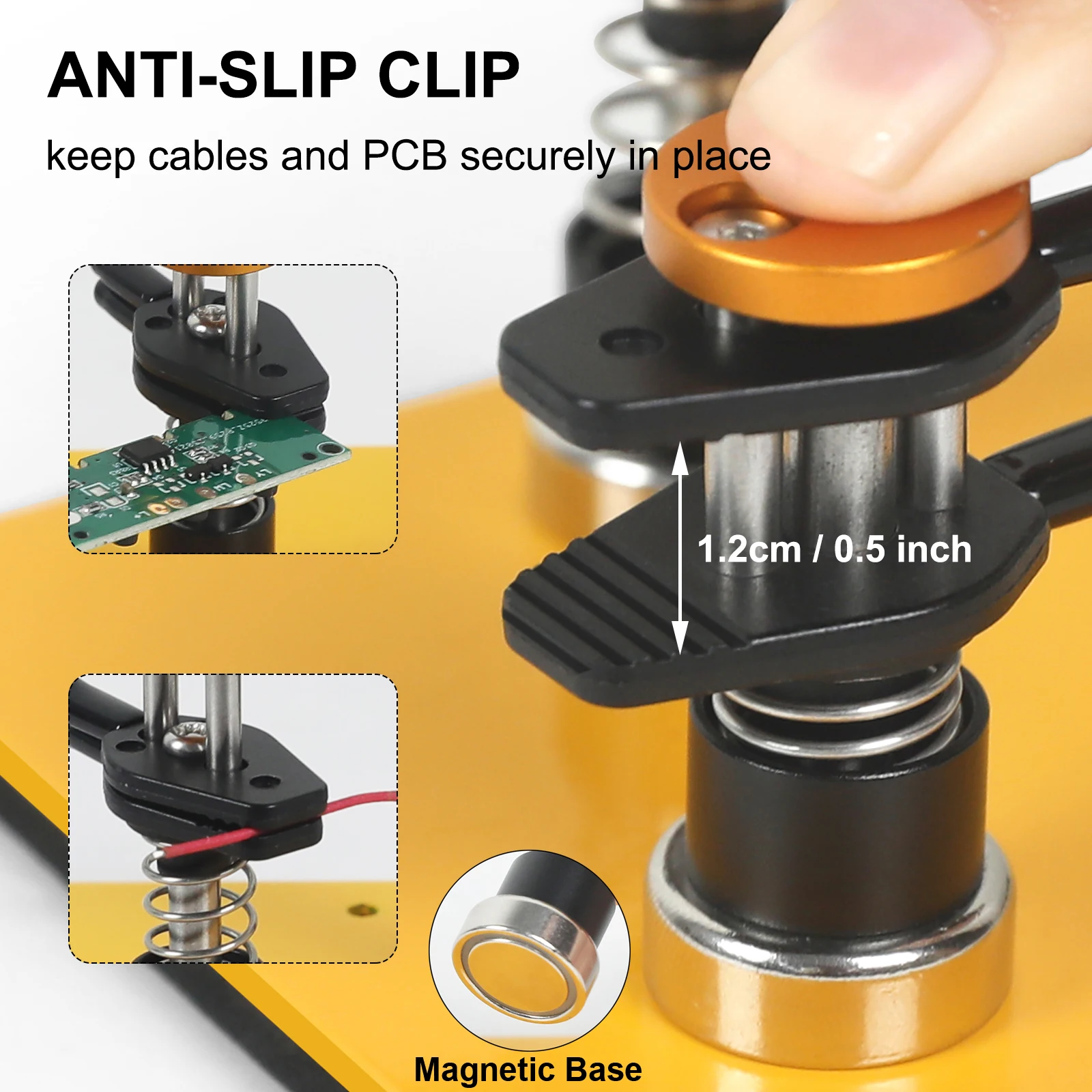 NEWACALOX alat solder tangan ketiga, alat perbaikan elektronik lengan logam fleksibel klip buaya, alat solder tangan ketiga magnetis