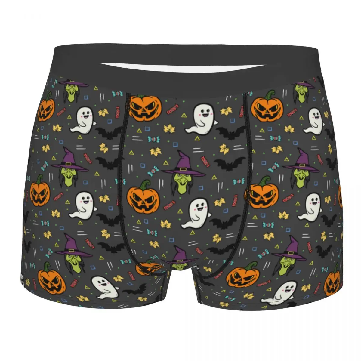 Custom Bat Witch Fantasy Halloween Holiday Pattern Boxer Shorts For Men 3D Printed Underwear Panties Briefs Stretch Underpants