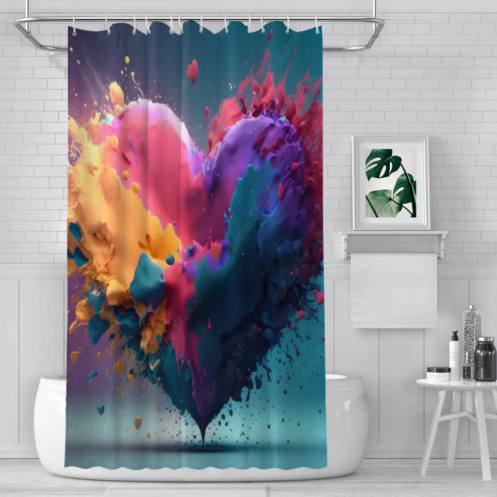 

Modern 3D Printing Artistic Texture Luxury Shower Curtain Landscape Bath Curtain With Hooks for Bathroom waterproof scenery